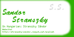sandor stranszky business card