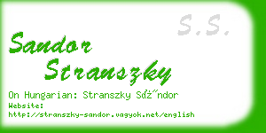 sandor stranszky business card